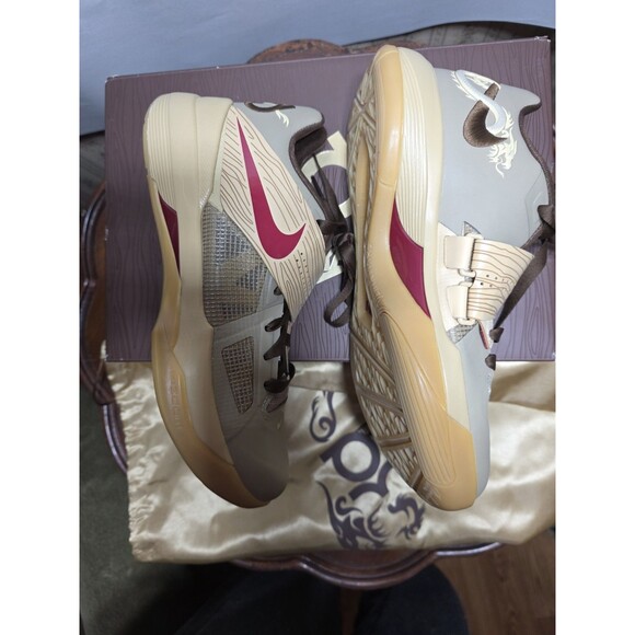 Nike KD 4 Year of the Dragon 2.0 Khaki Red Mens 7 FJ4189-200 OG Box EUC READ main image 4